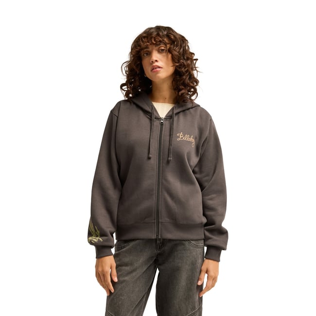 Sweat capuche zippé FAMILIAR ROADS noir off black <span itemprop=