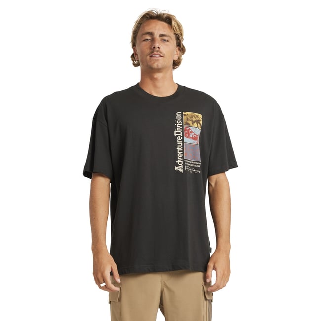 T shirt manches courtes EVOLVE A/DIV noir washed black <span itemprop=