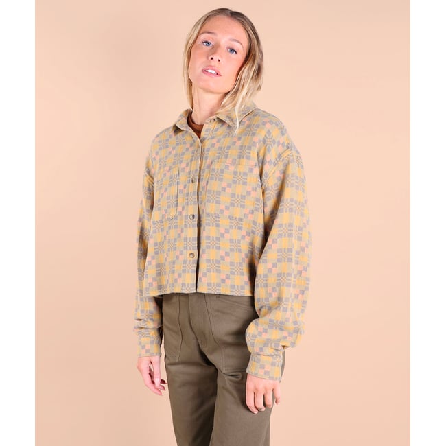 Chemise courte AOP TILE v019845 <span itemprop=