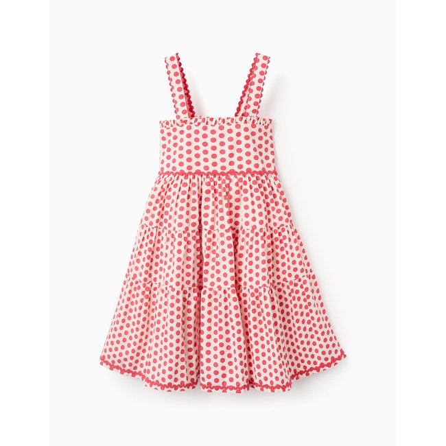 Robe à Bretelles à Pois rouge <span itemprop=