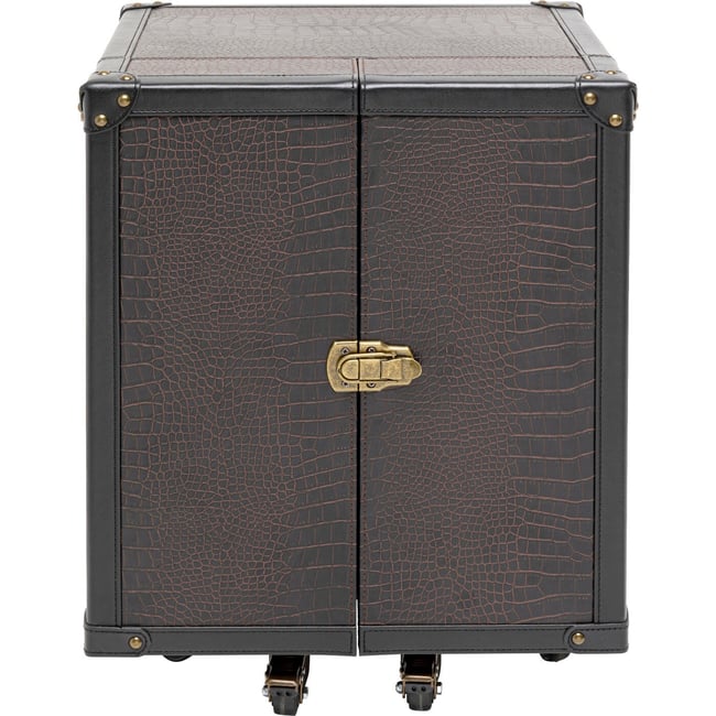 Bar-coffre en simili croco, GLOBETROTTER Couleur marron <span itemprop=