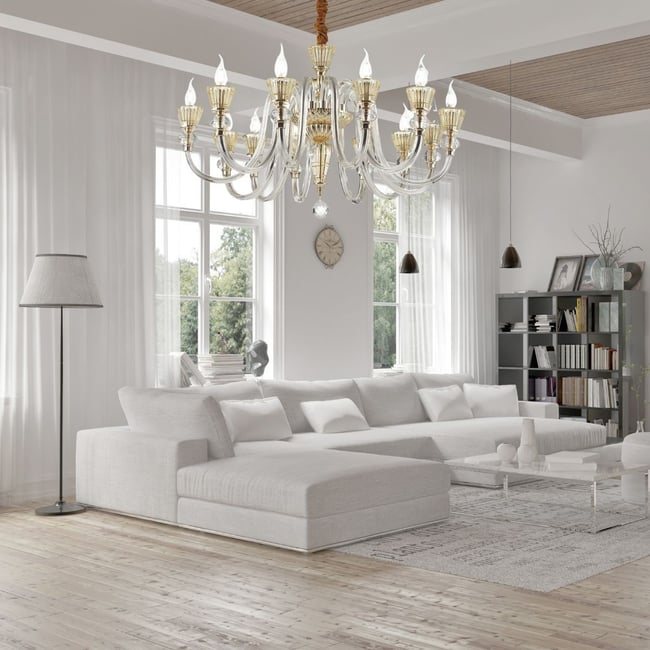 Lustre    STRAUSS Couleur laiton or doré <span itemprop=