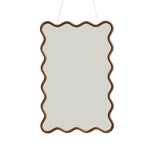 Miroir organique bois d'hévéa 92,5cm RUBY Couleur noyer <span itemprop=