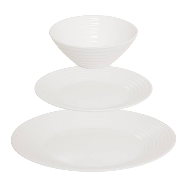 Lot de 12 assiettes dessert D19cm HELOISE Couleur blanc <span itemprop=