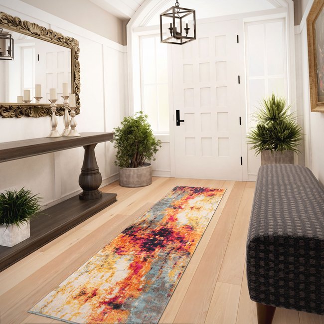 Tapis traditonnel, effet vieilli, OSCAR Couleur beige <span itemprop=