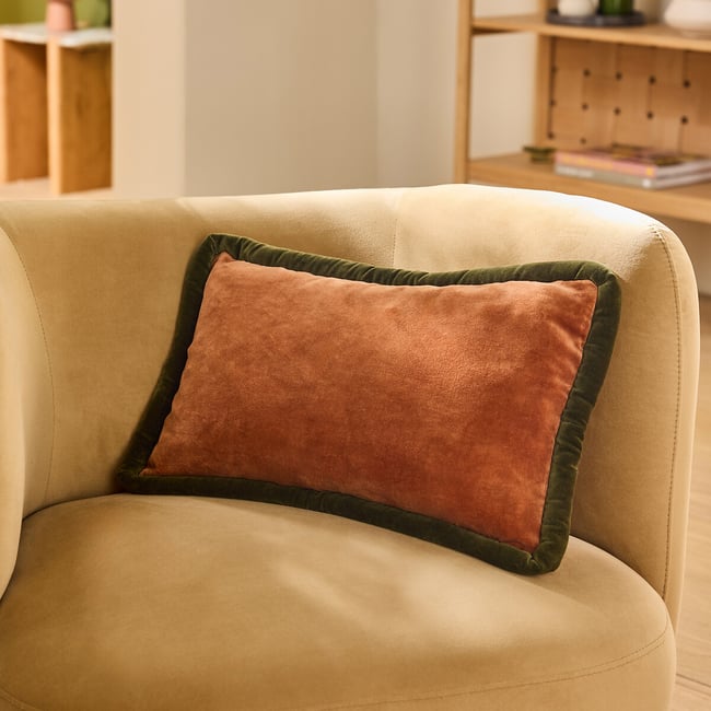 MADE.COM Huxley Cotton Velvet Feather Filled Cushion - MADE
