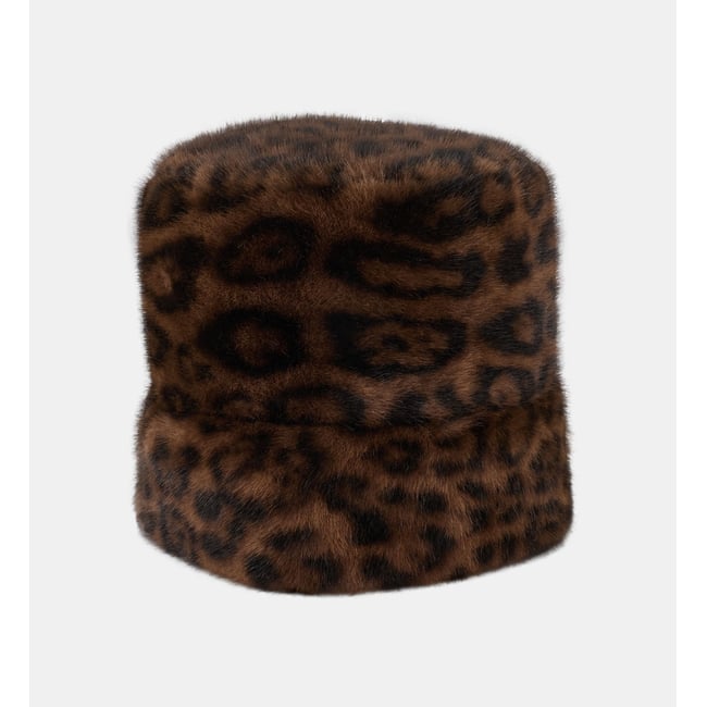 Chapeau cloche haya façon léopard léopard <span itemprop=