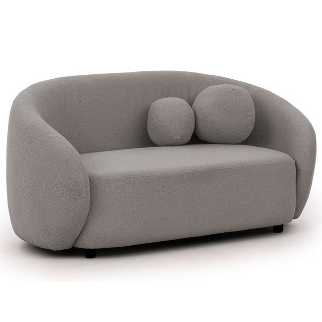 Flore - Canapé droit 2 places en tissu bouclette - BEST MOBILIER