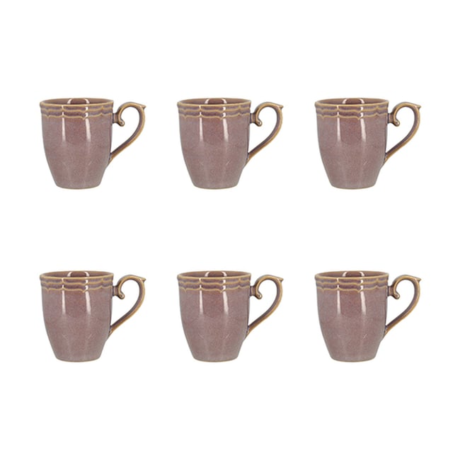 Lot de 6 mugs 30cl en grès, SIGNATURE Couleur violet <span itemprop=