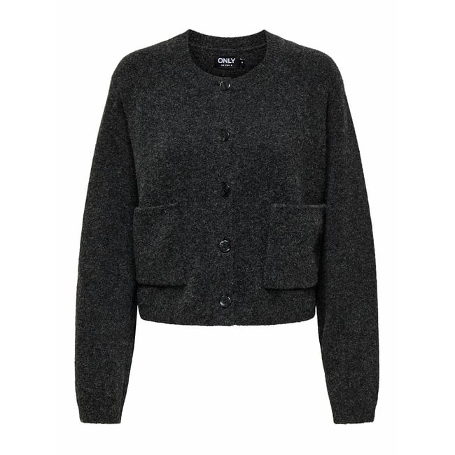 Cardigan girocollo con bottoni grigio ONLY