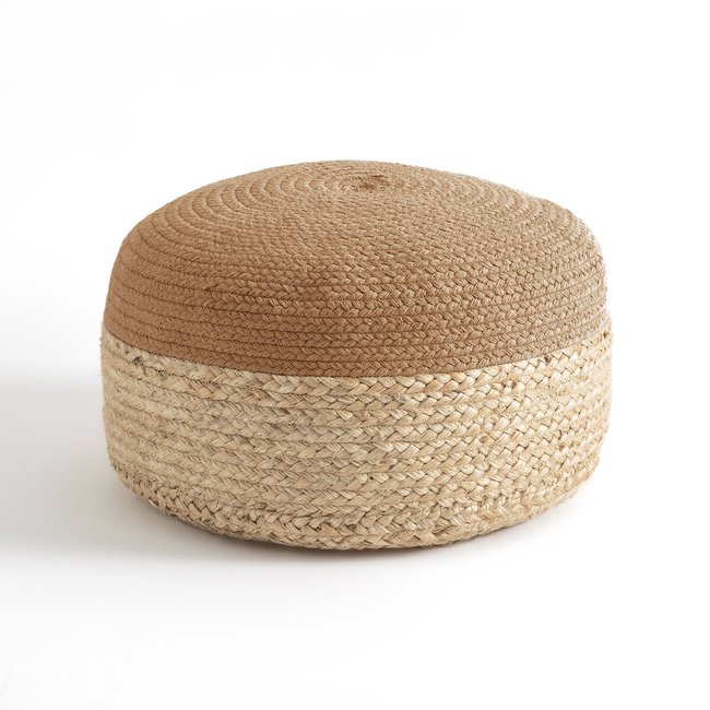 Pouf bicolore jute Popayan - LA REDOUTE INTERIEURS