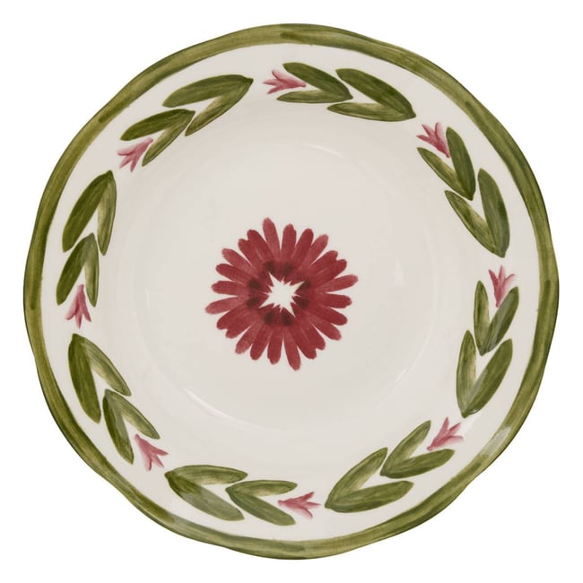 Lot de 6 assiettes creuses rondes en porcelaine MONA Couleur vert <span itemprop=