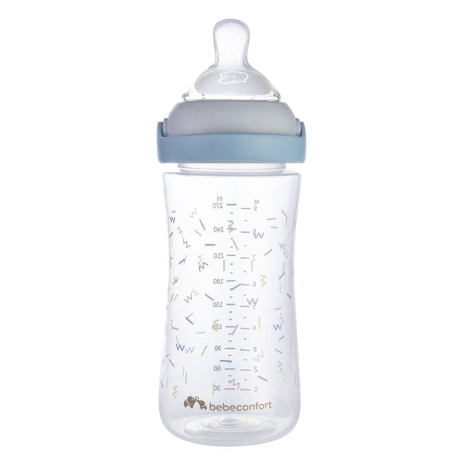 Biberon PP physio Air confort 270 ml Memphis/Blue - BEBECONFORT
