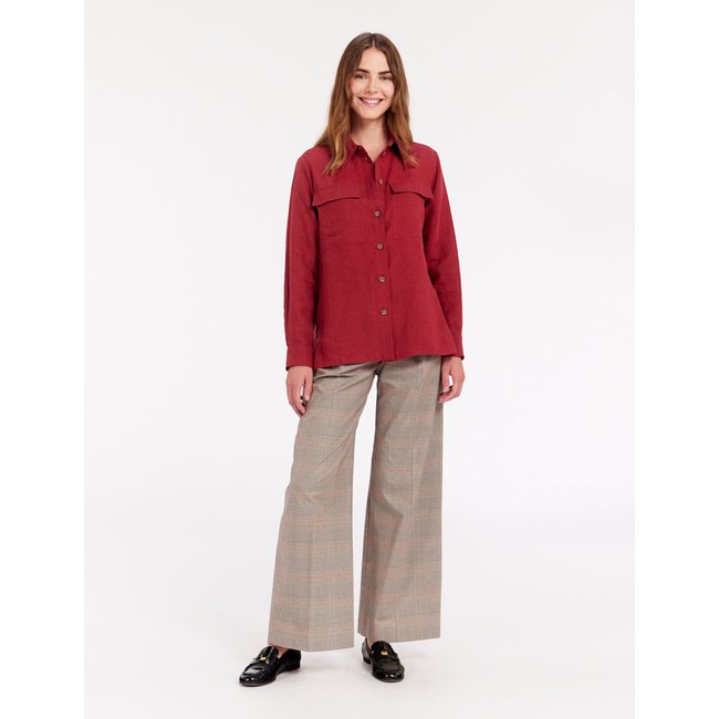 Chemise en lin chandler rouge <span itemprop=