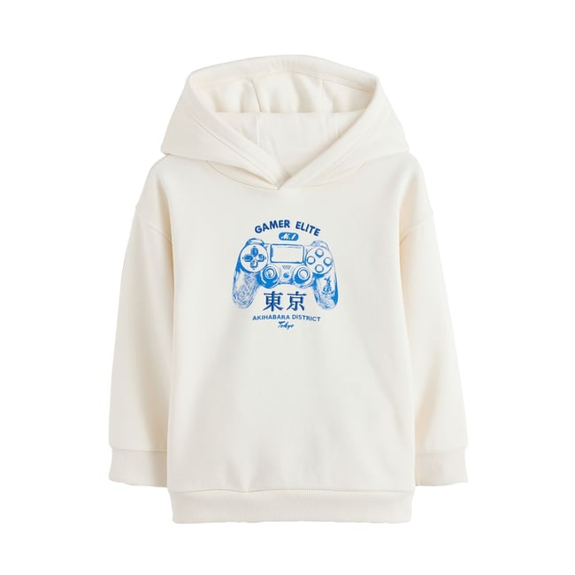 Sweat à capuche imprimé ado contrôleur de crème <span itemprop=