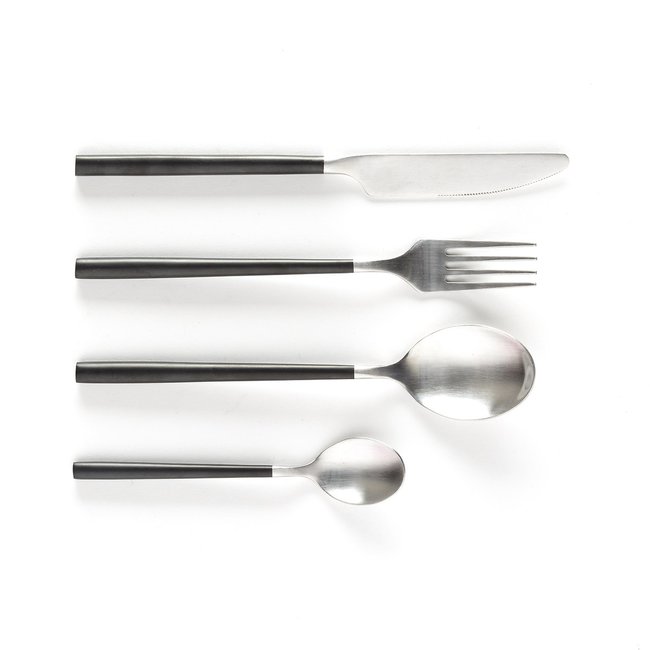 16-teiliges Besteckset Jimane, Edelstahl schwarz/inox brossed LA REDOUTE INTERIEURS
