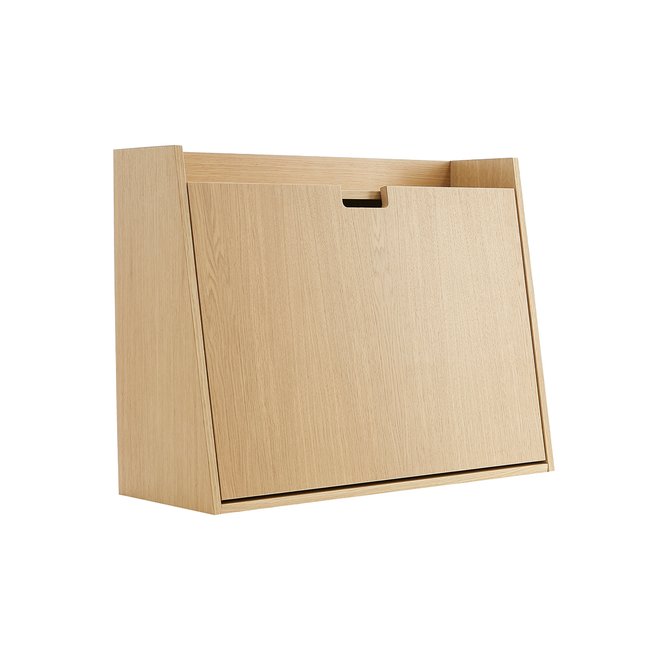 Bureau mural design avec rangements L78 cm GABIN Couleur chêne clair <span itemprop=