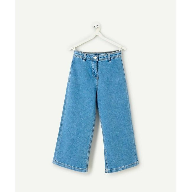 Jean, jambes larges bleu denim <span itemprop=