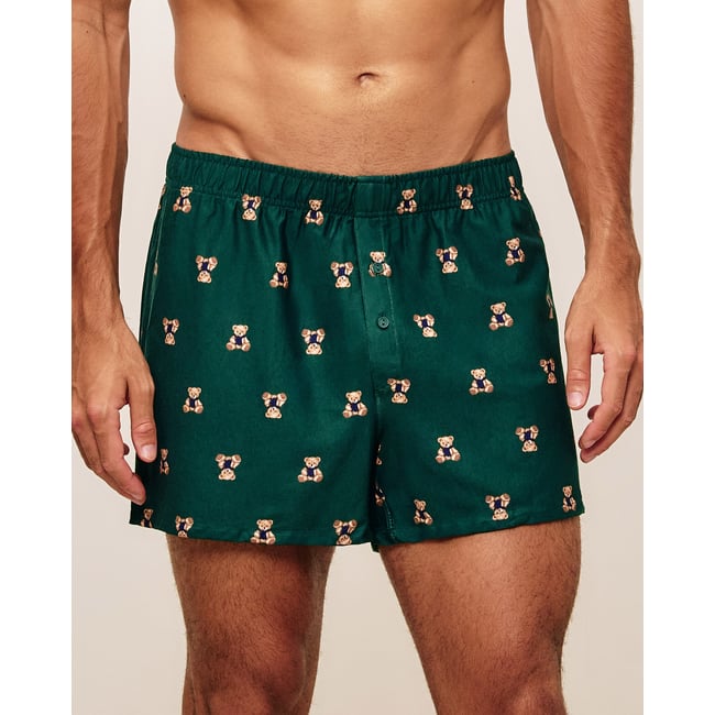 Caleçon en coton imprimé ours GEORGIZ CARRBE emerald <span itemprop=