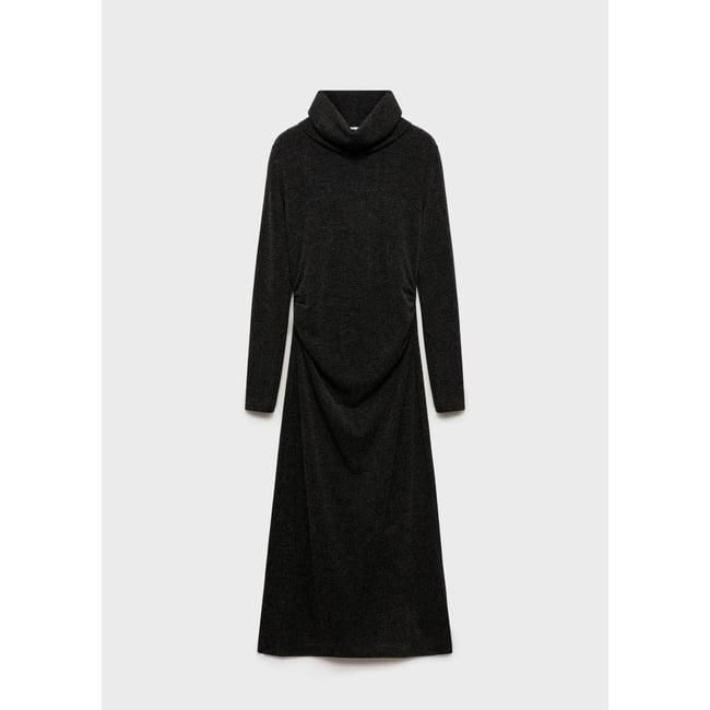 Robe Max Mara 'Calao' Gris Foncé - Drapée Ajustée - Taille Italienne 44 (S) - Fabriquée En Italie