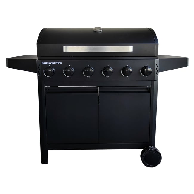 Barbecue au gaz, 6 brûleurs, IZALCO noir <span itemprop=
