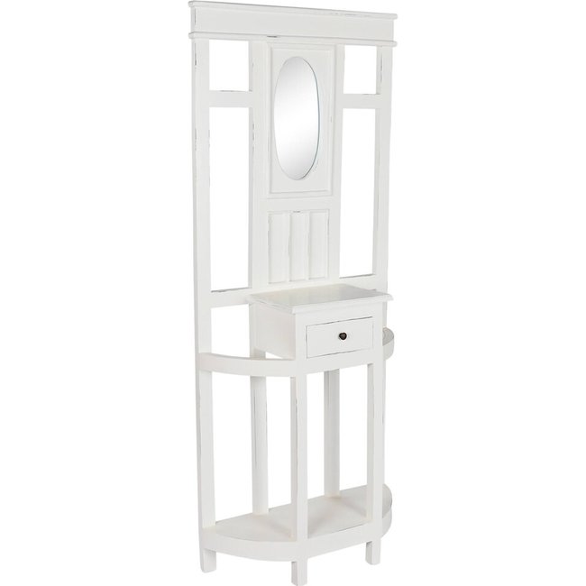 Console en bois avec miroir, Élégance Couleur blanc cassé <span itemprop=