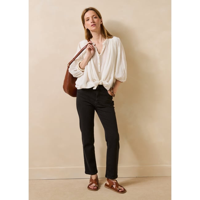 Jean slim en coton biologique dark black <span itemprop=