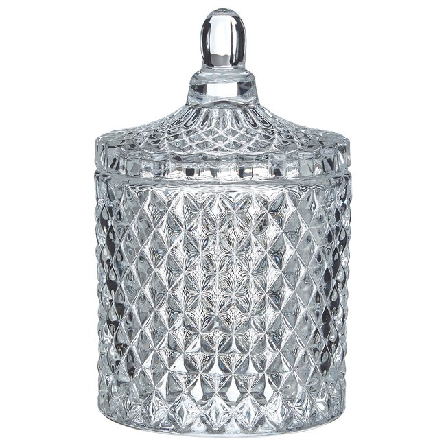 Diamond Glass Storage Jar, transparent, SO'HOME
