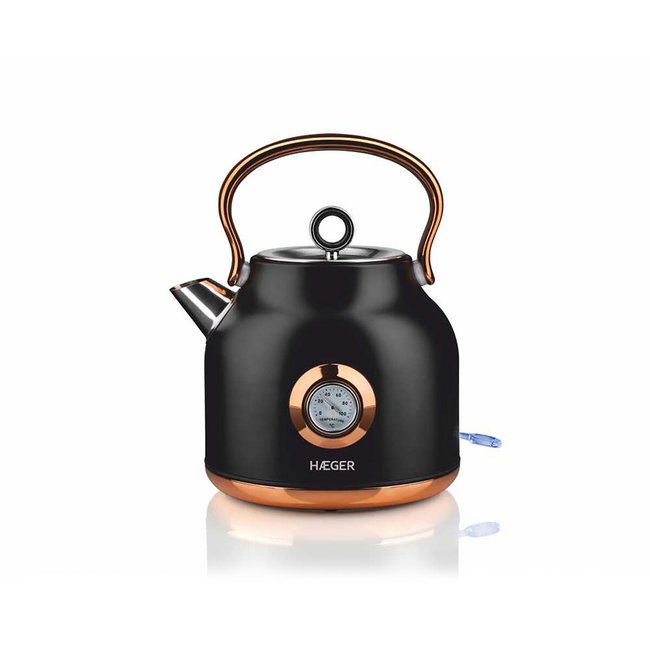 Jarro elétrico HAEGER ART DECO BLACK, em Inox, 1,7L, 2200W, da HAEGER preto <span itemprop=