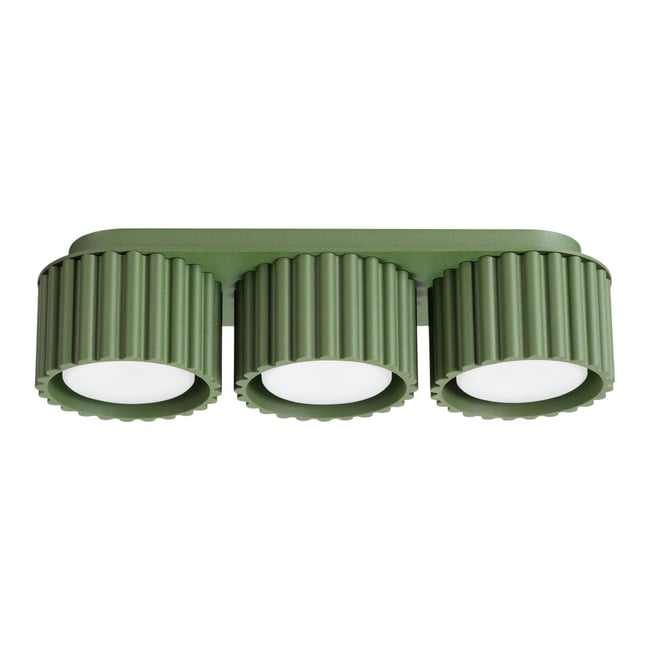 Plafonnier Aluminium Vert Olive Gx53 3 AURA Couleur vert olive <span itemprop=