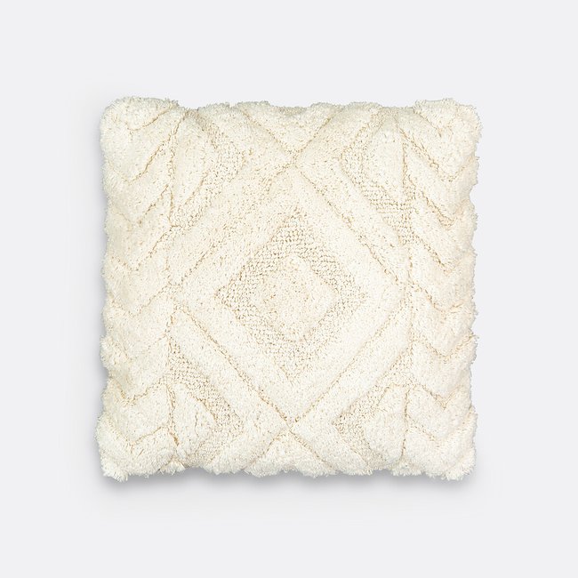 Temara Tufted 100% Cotton Cushion Cover, ecru, LA REDOUTE INTERIEURS