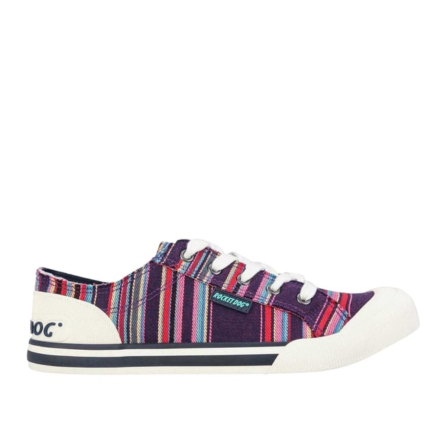 Tennis en toile motif/style à rayures JAZZIN violet <span itemprop=
