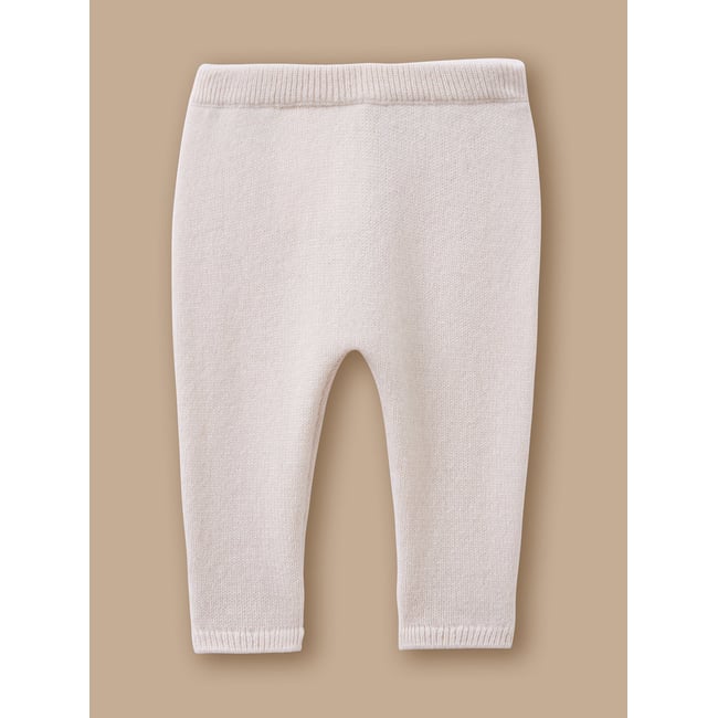 Legging  en cachemire ecru <span itemprop=