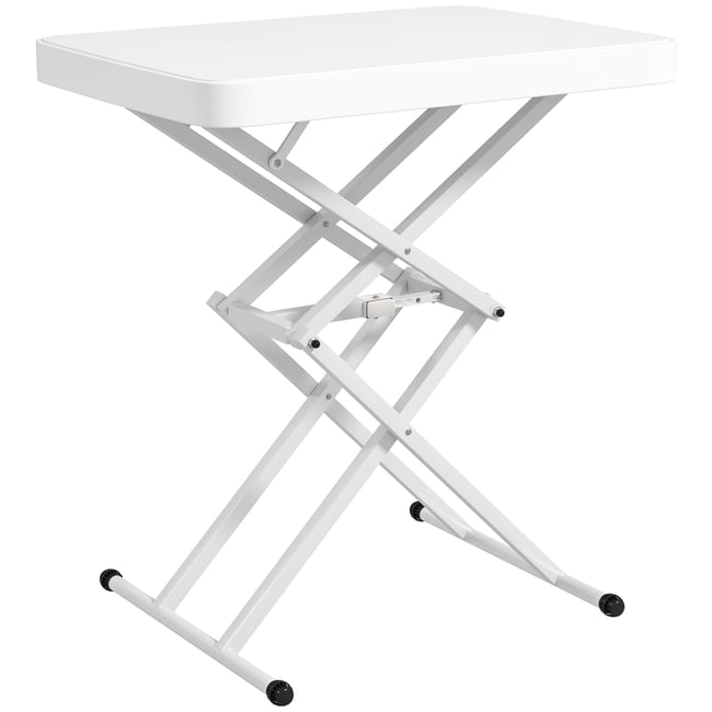 Table d'appoint de terrasse HDPE Blanc blanc <span itemprop=