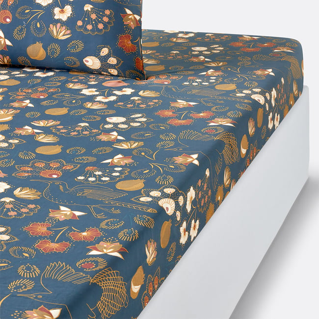 Drap housse percale de coton, Sira imprimé <span itemprop=