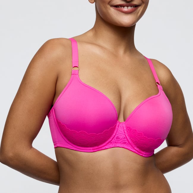 Soutien gorge rembourré - forme coeur DEAR NIGHT rose - influencer pink <span itemprop=
