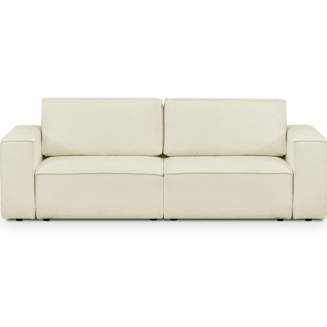 Canapé modulable 3 places en tissu bouclé - Harper Mod Couleur beige <span itemprop=