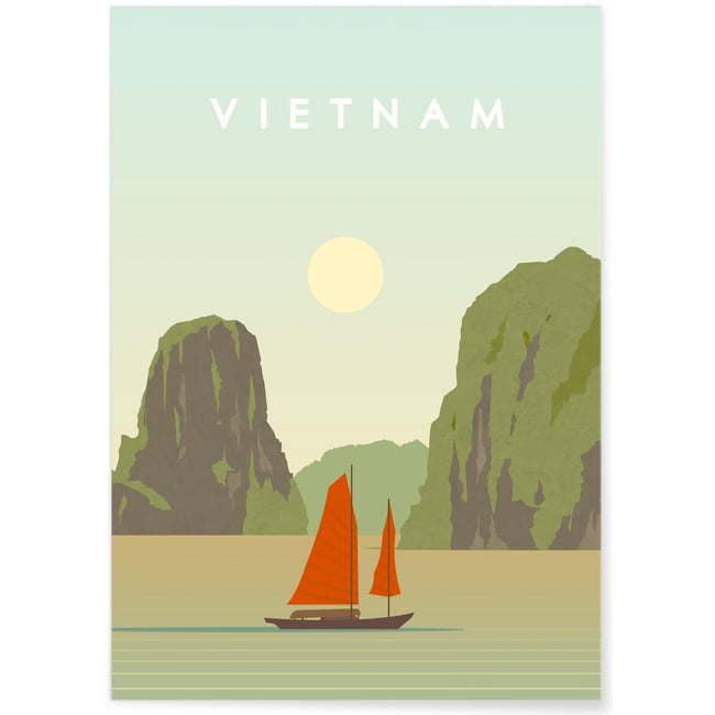 Poster Vietnam Couleur blanc <span itemprop=