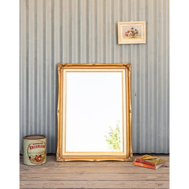 Miroir doré Georges N°1329 - Bon état Couleur doré <span itemprop=