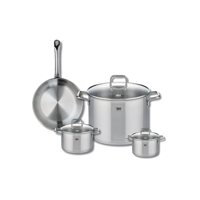 Batterie 1 poêle 24cm + 3 faitouts 12/14/26cm PROFI CITRIN gris <span itemprop=
