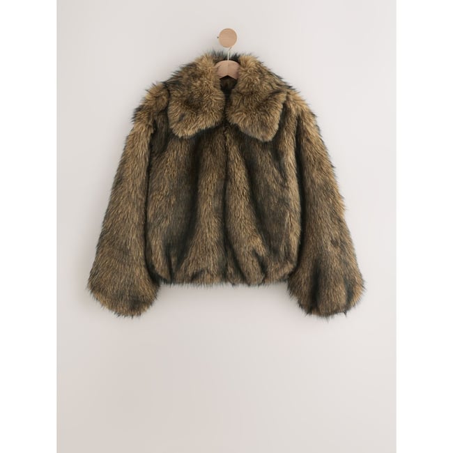 Veste zippée en imitation fourrure naturel <span itemprop=