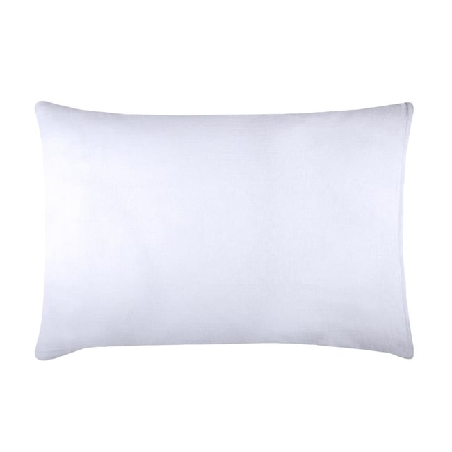 Taie protège oreiller ou traversin en coton Elisa blanc <span itemprop=