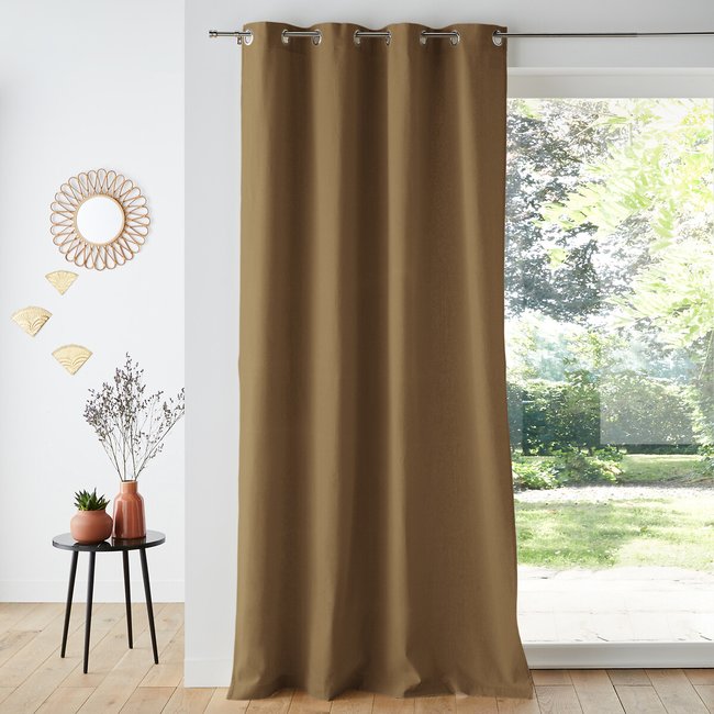 Tenda lino/cotone occhielli, Taïma marrone cardamomo LA REDOUTE INTERIEURS