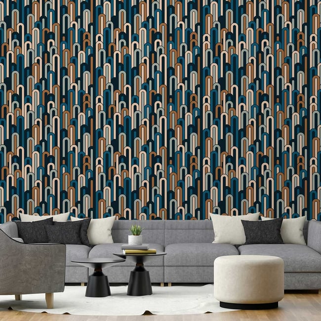 Papier peint labyrinthe Couleur intissé <span itemprop=