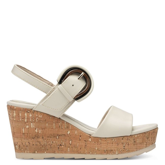 Sandale à talon beige crème <span itemprop=