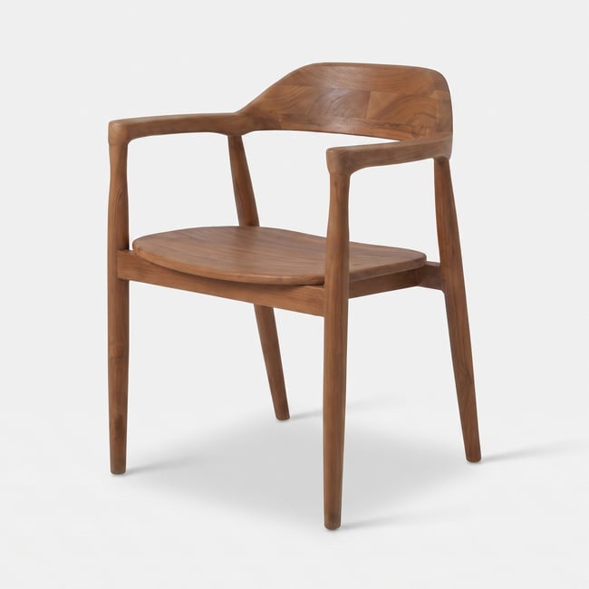Chaise en bois de teck massif - CÉLINE Couleur marron clair <span itemprop=