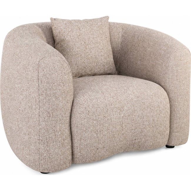 Fauteuil lounge en tweed Couleur sable tweed <span itemprop=