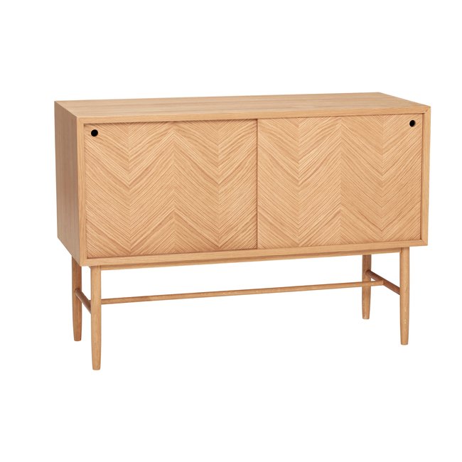 Commode en placage de chêne et bois de chêne HERRINGBONE Couleur naturel <span itemprop=