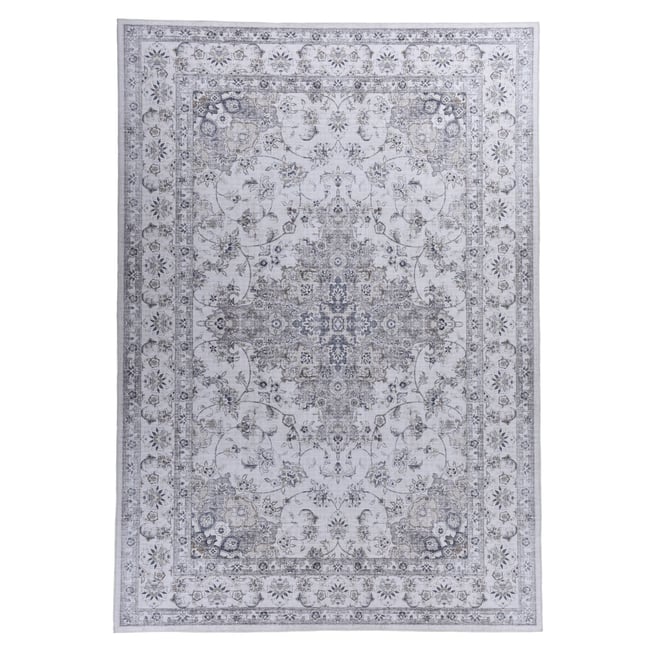 Tapis de salon imprimé - CECILIA Couleur crème <span itemprop=