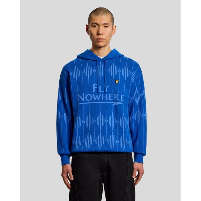 Sweat à capuche de cachemire bleu cobalt <span itemprop=